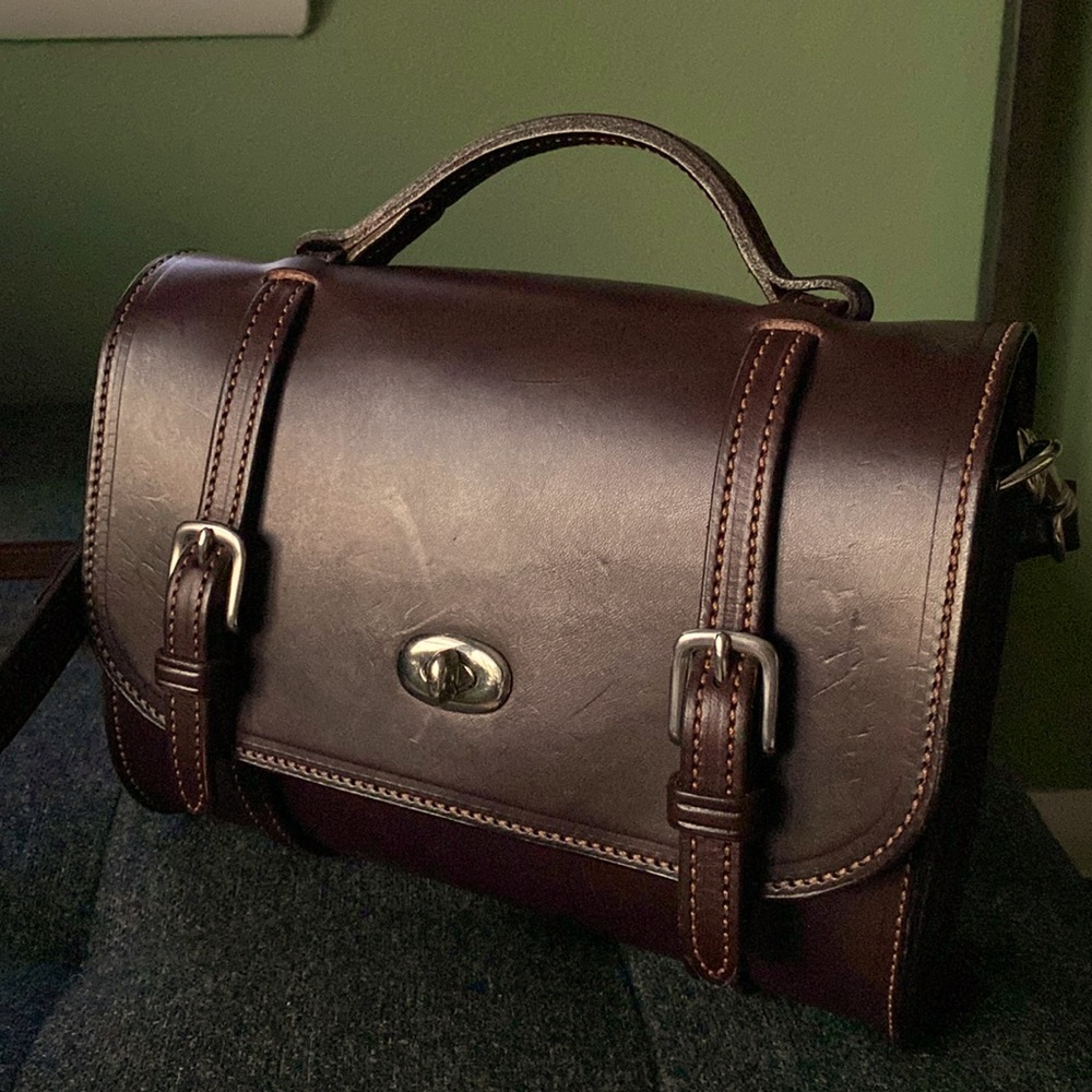 NWOT Brown Leather Messenger Bag